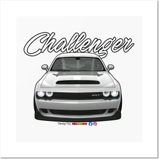 Challenger SRT White by pjesusart Posters and Art